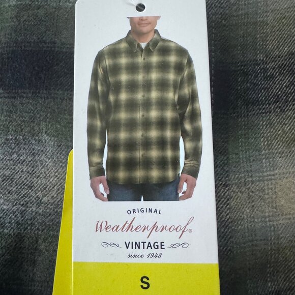 Weatherproof Vintage Mens Plaid Button-Up Shirt Small Green - Picture 5 of 9